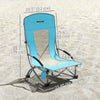 Set of 2 Folding Beach Chairs with Mesh Back, Carry Bag and Cup Holder for Outdoor Camping Lawn, 27.6