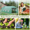 20x10x7ft Walk-in Steeple Greenhouse Outdoor Backyard Plant Seed Growth Tunnel Shed Warm House with 2 Anchor Way, Green