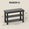 Bamboo Shoe Storage Bench, 3-Tier Entryway Bench with 2 Storage Shelves for Hallway, Holds 6 Pairs, Black