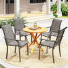Patio Chairs Set of 2 with Armrest and High Backrest, for Backyard, Balcony, Porch, Poolside, Deck, Garden, Brown