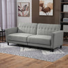 Convertible Bed with Couch, Button Tufted Fabric Sofa Bed with Adjustable Back for Living Room