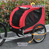 Dog Bike Trailer, Pet Cart Bicycle, Wagon Cargo Carrier Attachment with Hitch, Reflectors, Flag for Small Medium Dogs, Pet Wheelchair for Travelling, Red