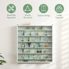 7-Tier Display Cabinet, Shot Glass Display Case, Glass Curio Cabinet with 2 Glass Doors and 6 Adjustable Shelves, White