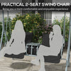 2-Seater Outdoor Porch Swing with Adjustable Canopy and Table, Patio Swing Chair for Garden, Poolside, Backyard, Black