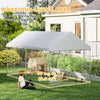 Outdoor Dog Run with Adjustable & Rotatable Bowls, Waterproof UV-Resistant Cover, Escape-Proof Lock, 13.1' x 7.5' x 7.5'