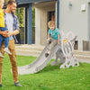 Qaba Toddler Slide Indoor for Kids 1.5-3 Years Old, Space Theme Climber Slide Playset, Grey