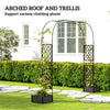 Garden Arch Outdoor Trellis Arbor with 2 Planter Boxes, 109.4