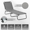 Outdoor Folding Lounge Chair, Steel Tanning Chair with Reclining Back, Breathable Mesh for Beach, Yard, Patio, Grey