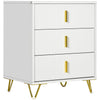 Drawer Chest, 3-Drawer Storage Cabinet Unit with Metal Legs for Living Room, 19.7