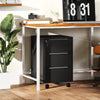 3 Drawer File Cabinet with Wheels, Vertical Filing Cabinet with Lock, Grey