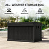 70 Gallon Deck Box, Resin Outdoor Storage Box with Handles, Waterproof Storage Container for Garden Tools, Black