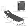 Folding Outdoor Lounge Chair Set of 2, Adjustable Patio Chaise Lounge with Face Hole, Reclining Tanning Chair, Folding Camping Beach Lounging Bed w/ Head Support, Grey