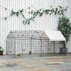 Pet Playpen with Roof, Metal Guinea Pig Cage, Rabbit Pen, Chicken Coop Run, Catio Cat Enclosure with Cover, Doors, Indoor Outdoor for Small Animals, 87