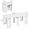 Extendable Dining Table, Expandable Kitchen Table for Small Spaces, Seats up to 6 People, Dark, White