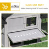 Large Rabbit Hutch Wood Bunny Cage Outdoor Guinea Pig House with Double Runs Slide Out Tray Ramps
