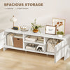 TV Stand for up to 65 Inch TV, Nordic Entertainment Center with 2 Cabinets and 2 Open Shelves for Living Room, White