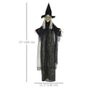 6' Life Size Black Witch Outdoor Halloween Decoration, Halloween Prop w/ Light Up Eyes