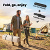 4ft Folding Camping Table, Waterproof Picnic Table with Roll Up Top and Metal Frame, Black