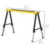 Saw Horse Twin Pack Folding Workbench Adjustable Metal Trestle Stands Yellow
