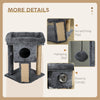 Cat Tree, Small Cat Tower with Perch, Scratching Post, Cat Condo, Toy Ball for Kitty, Indoor Use, Dark Grey