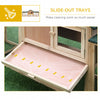 Large Rabbit Hutch Wood Bunny Cage Outdoor Guinea Pig House with Double Runs Slide Out Tray Ramps, 83