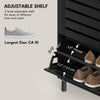 Narrow Shoe Storage Cabinet, 3 Flip Drawers, Adjustable Shelves, 18-24 Pairs Capacity, Black