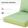 Seat Cushion Back Pillows Replacement Set of 2, Patio Chair Cushions Set for Indoor Outdoor, Green