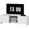 TV Stand for up to 65 Inch TV, Nordic Entertainment Center with 2 Cabinets and 2 Open Shelves for Living Room, White