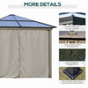 10' x 12' Hardtop Gazebo Canopy with Polycarbonate Roof, Aluminum Frame, Netting, Curtains and Ceiling Hook