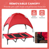 Elevated Pet Bed Dog Cot Portable Outdoor&Indoor Cot Tent Canopy Shelter Instant Red