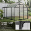 6' x 10' x 6.4' Walk-in Garden Greenhouse Polycarbonate Panels Plants Flower Growth Shed Cold Frame Outdoor Portable Warm House Aluminum Frame, Charcoal Grey