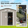 11' x 13'Garden Storage Shed w/ Foundation Kit Metal Tool Storage House w/ Double Doors, Light Grey