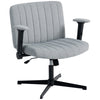 Criss Cross Chair with Flip-up Armrests, Wide Office Chair with Adjustable Height, Tilting, No Wheels, Grey