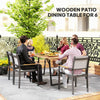 Wooden Outdoor Dining Table for 6 with 2