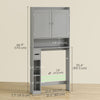 Modern Over the Toilet Storage Cabinet with 2 Doors, Above Commode Storage Cabinet with Toilet Paper Holder, White
