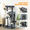 52 Inch Cat Tree with Scratching Posts, Cat Bed, Condo, Grooming Brush, Jumping Platforms, Toy Balls, Anti-tip Kit