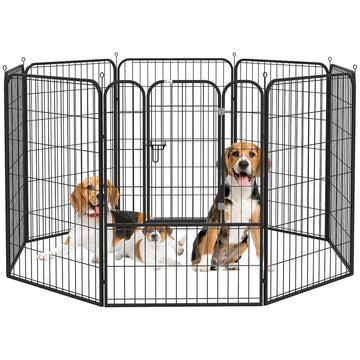 8 Panel Pet Playpen Play Yard Fence Home DIY Heavy-Duty Metal Foldable Indoor Outdoor 39