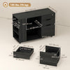 Filing Cabinet with Power Outlets File Cabinet Lockable Casters File Drawer Side Cubbies Black Wood Grain