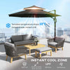 11ft Outdoor Cantilever Umbrella Rotatable Sun Shade Aluminum Market Umbrella with Adjustable Angle & Double-top Canopy for Backyard, Poolside, Lawn and Garden Dark Grey