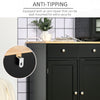 Modern Sideboard, Buffet Cabinet with Storage Cabinets, Drawers and Adjustable Shelves for Living Room, Black
