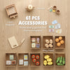 Wooden Grocery Store Playset Pretend Play with Play Food, Cash Register, Chalkboard, 61 Accessories for Boys & Girls 3-8