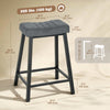 Set of 2 Bar Stools, Velvet Upholstered Counter Stools with Curved Seat and Footrest for Kitchen Island, Grey