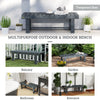 Outdoor Garden Bench, Backless Patio Fir Wood Stool, Armless Loveseat, 43.25