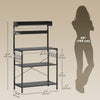 Kitchen Baker's Rack with Power Outlet, Coffee Bar Station with Adjustable Shelves and Hooks, Rustic Brown