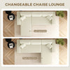 Corner Sofa with Changeable Chaise, Corduroy L-Shaped Sectional Sofa with Pocket Spring, 2 Pillows