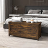 Storage Trunk with 2 Safety Hinges, Modern Entryway Bench with Side Handles, Storage Chest for Living Room, Rustic Brown