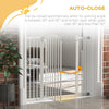 Extra Tall Dog Gate with Door, Pressure Fit, Auto Close, Double Locking for Doorways Hallways Stairs, 29