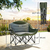 Portable Camp Chair, Double Camping Chair with Cup Holders and Carry Bag, Support 551 lbs, Dark Green