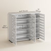 Narrow Shoe Cabinet with Slatted Doors, Adjustable Shelves for 20 Pairs of Shoes, Shoe Cabinet for Entryway