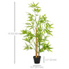 Artificial Bamboo Tree Set of 2, 5ft Fake Tree with Realistic Leaf and Natural Trunk, Decorative Plant in Nursery